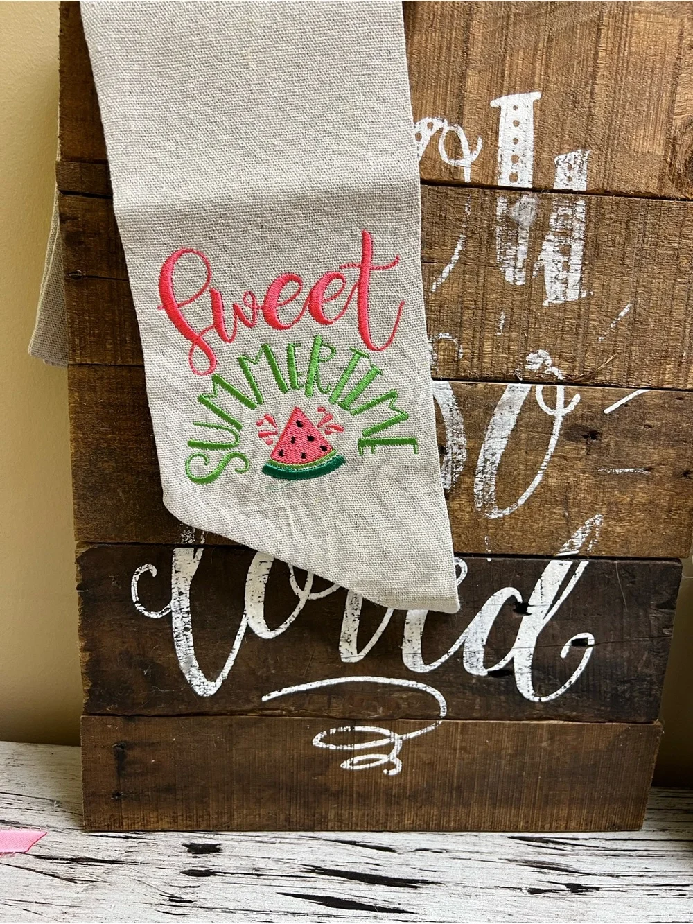 Hand Crafted Pink and Green 